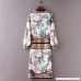 Zainafacai Women's Floral Print Sheer Chiffon Loose Kimono Long Blouse Loose Beach Cover up Green 1 B07N65G1ZM